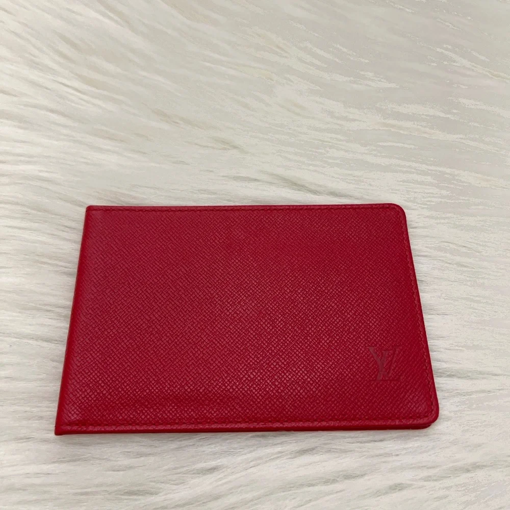 LOUIS VUITTON - RED SAFFIANO LEATHER BUSINESS CARDHOLDER WALLET